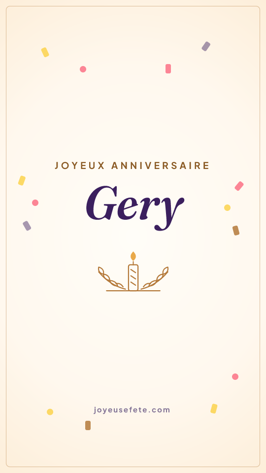 Image « Joyeux anniversaire Gery » au format story