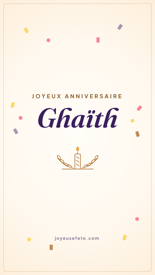 Image « Joyeux anniversaire Ghaïth » au format story