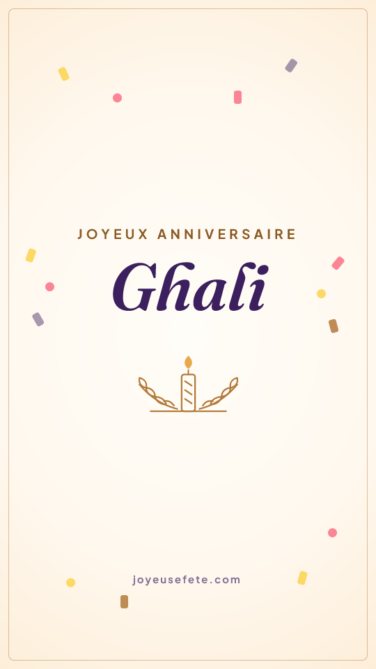 Image « Joyeux anniversaire Ghali » au format story