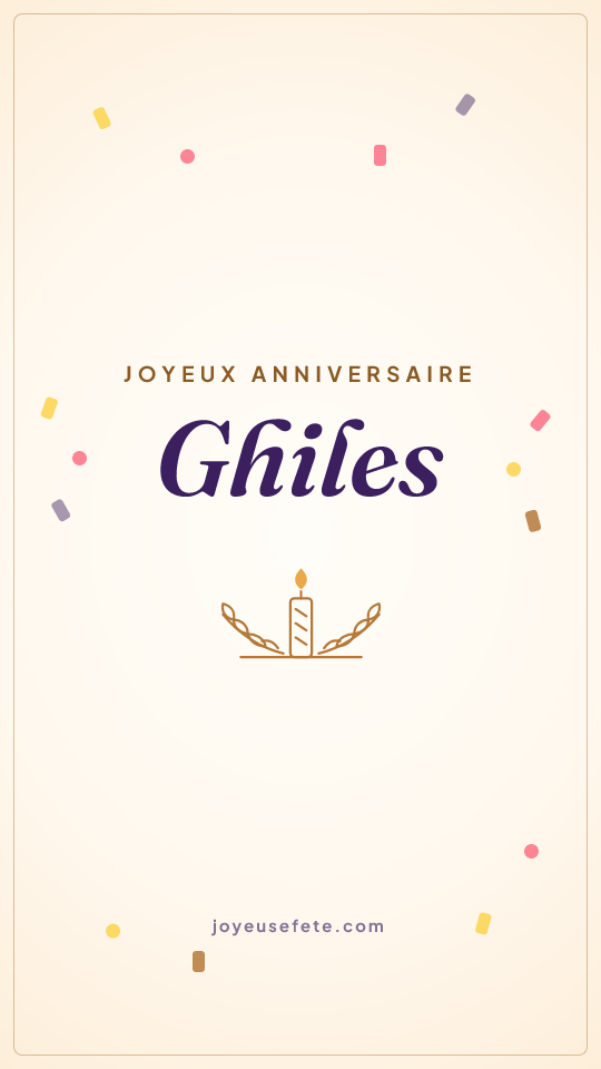 Image « Joyeux anniversaire Ghiles » au format story