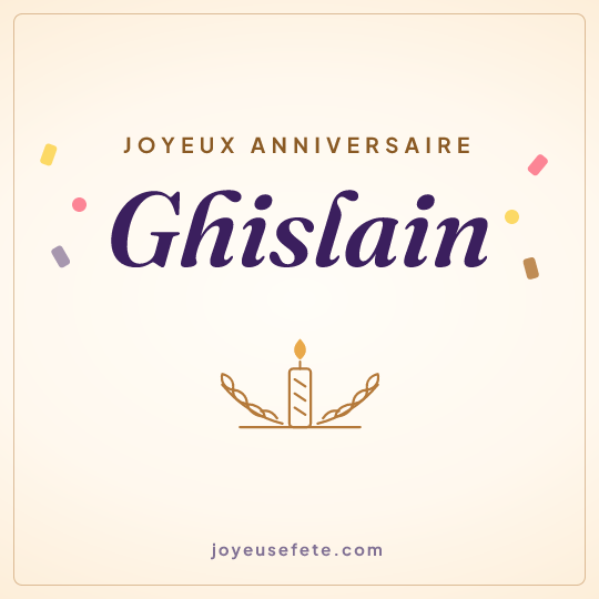 Image carrée « Joyeux anniversaire Ghislain » pour WhatsApp