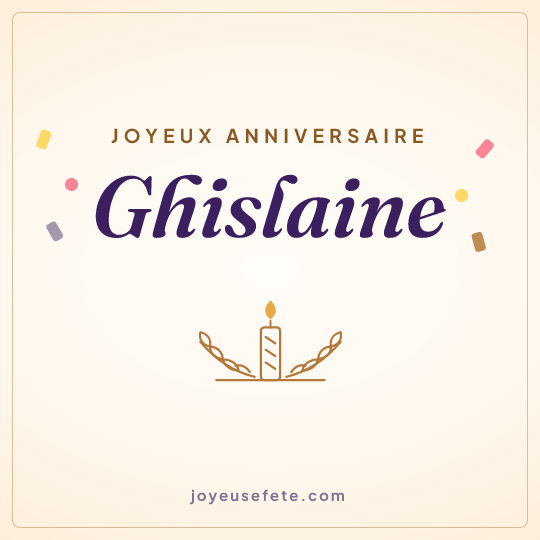 Image carrée « Joyeux anniversaire Ghislaine » pour WhatsApp