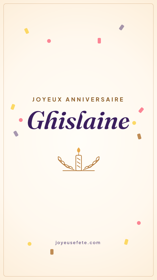 Image « Joyeux anniversaire Ghislaine » au format story