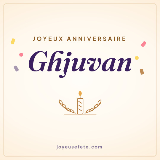 Image carrée « Joyeux anniversaire Ghjuvan » pour WhatsApp