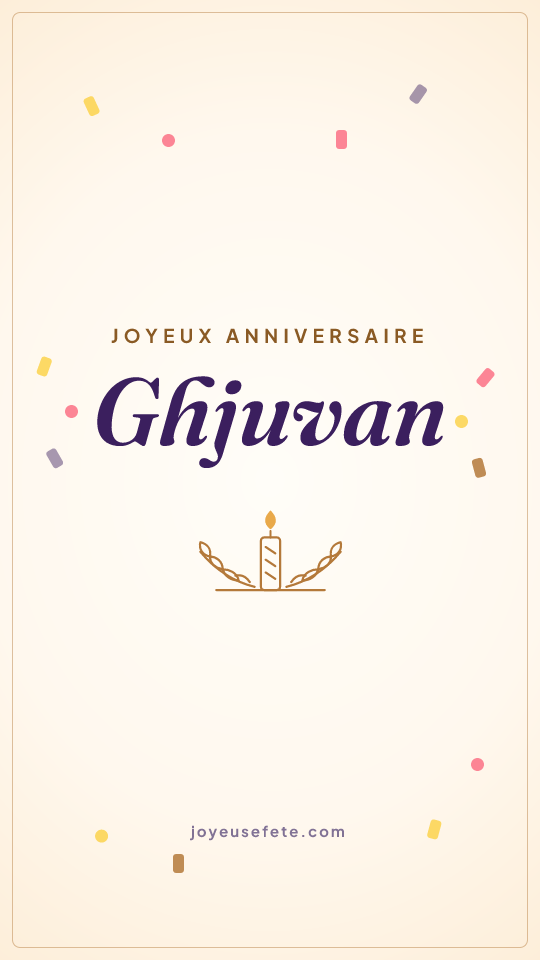 Image « Joyeux anniversaire Ghjuvan » au format story
