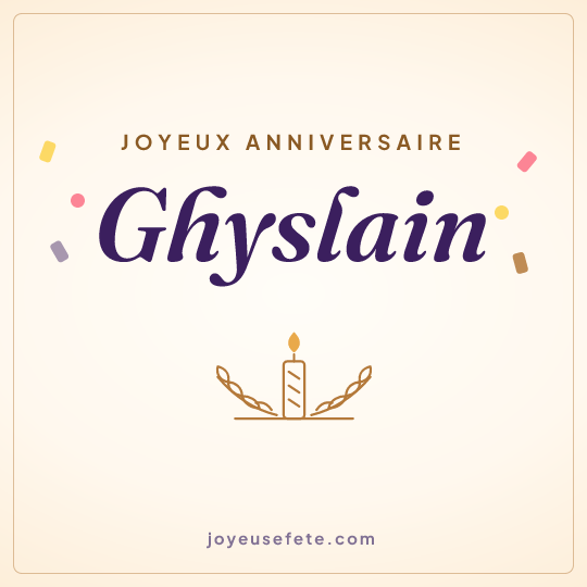 Image carrée « Joyeux anniversaire Ghyslain » pour WhatsApp