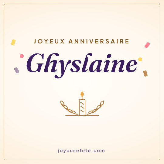 Image carrée « Joyeux anniversaire Ghyslaine » pour WhatsApp