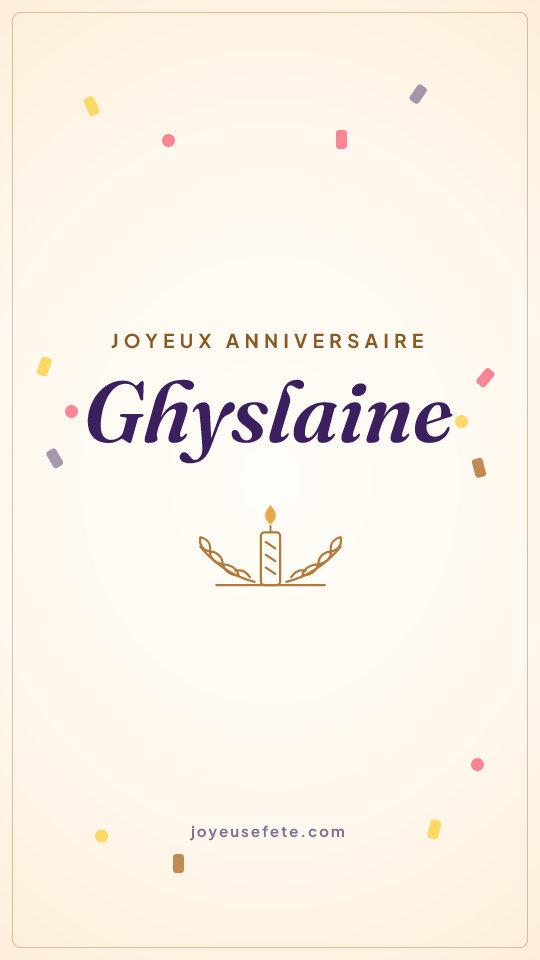 Image « Joyeux anniversaire Ghyslaine » au format story