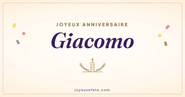 Image « Joyeux anniversaire Giacomo » au format large