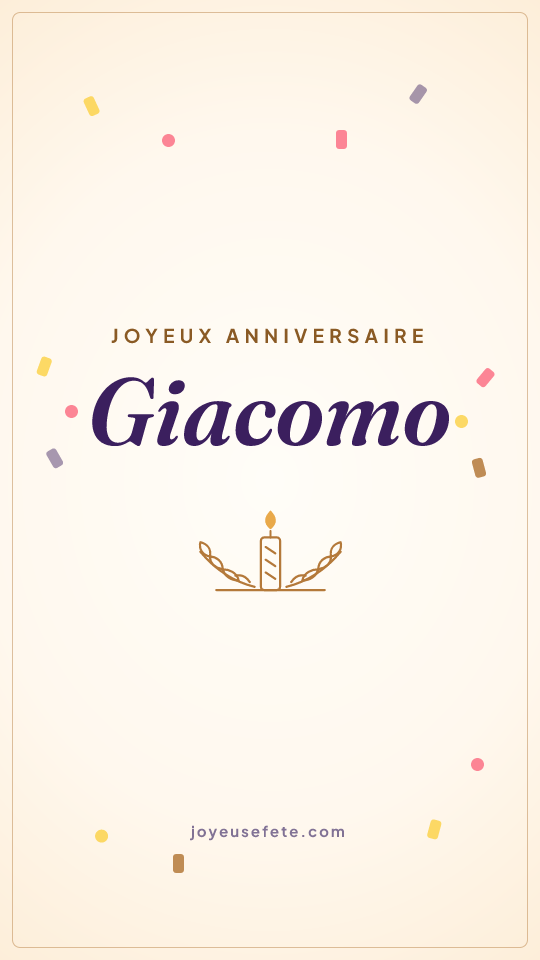 Image « Joyeux anniversaire Giacomo » au format story