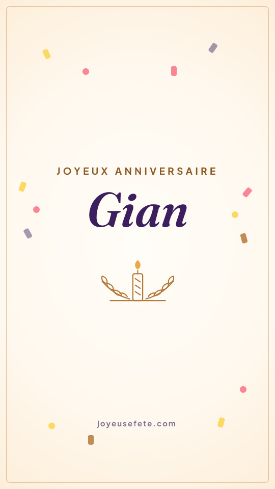 Image « Joyeux anniversaire Gian » au format story
