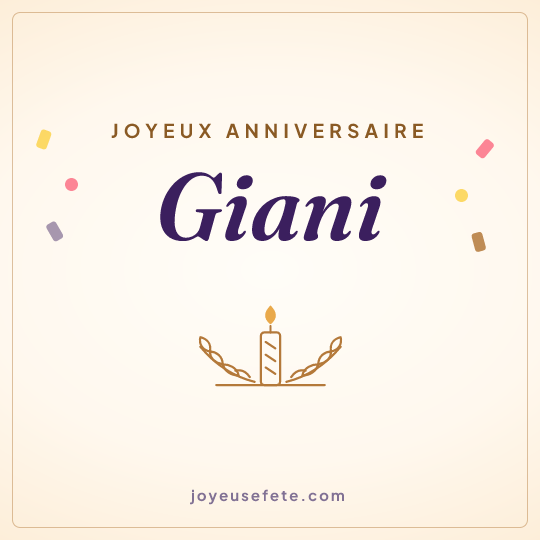 Image carrée « Joyeux anniversaire Giani » pour WhatsApp