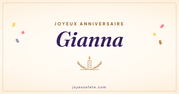 Image « Joyeux anniversaire Gianna » au format large