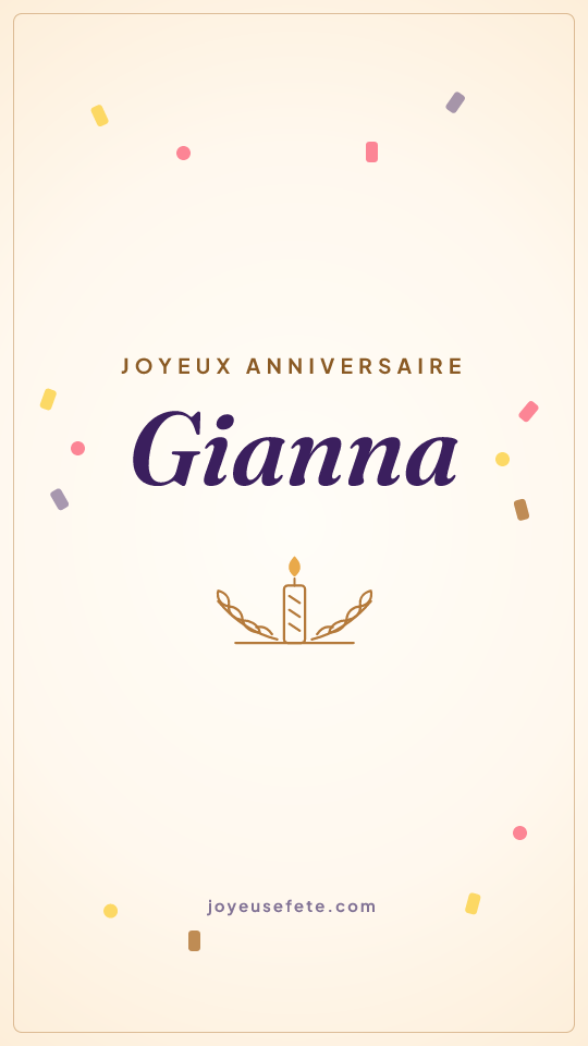 Image « Joyeux anniversaire Gianna » au format story