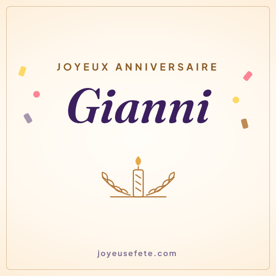 Image carrée « Joyeux anniversaire Gianni » pour WhatsApp