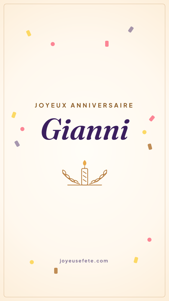 Image « Joyeux anniversaire Gianni » au format story