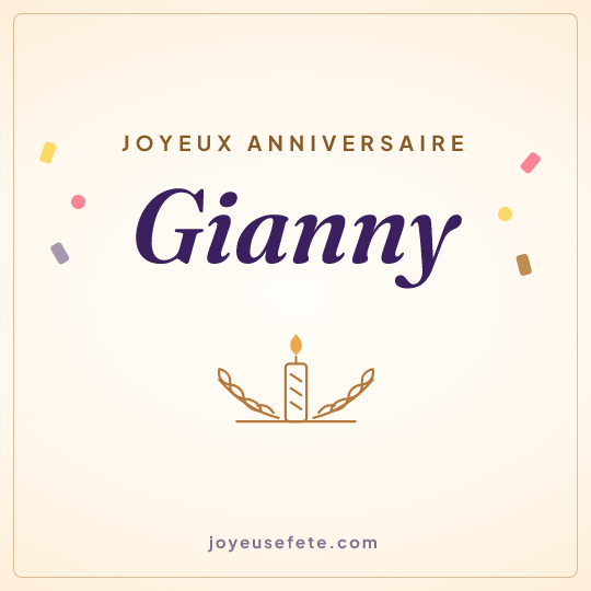 Image carrée « Joyeux anniversaire Gianny » pour WhatsApp