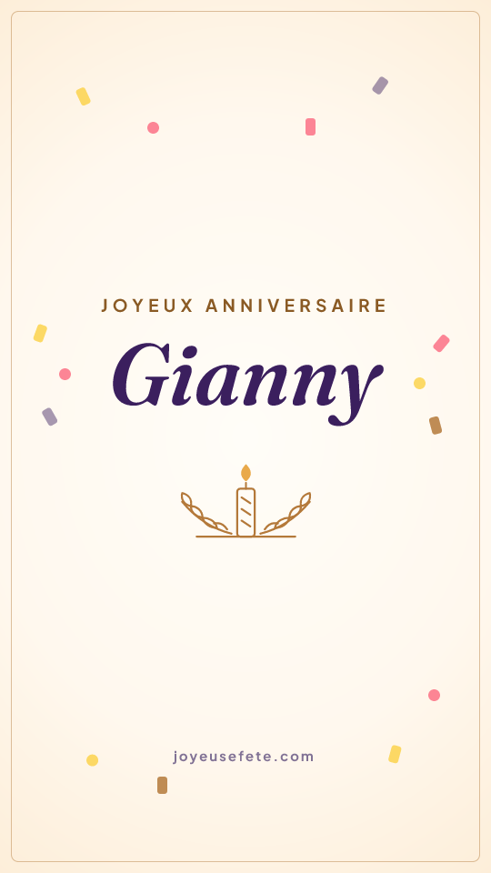 Image « Joyeux anniversaire Gianny » au format story