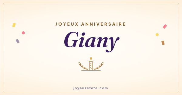 Image « Joyeux anniversaire Giany » au format large