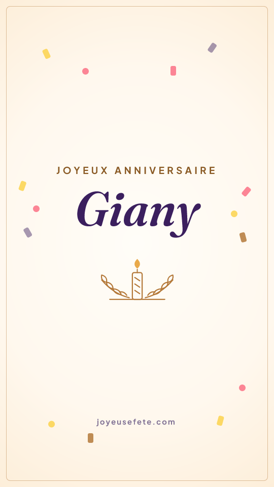 Image « Joyeux anniversaire Giany » au format story