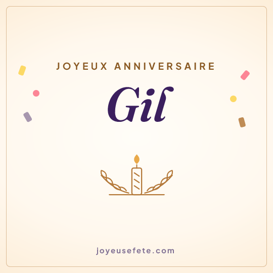 Image carrée « Joyeux anniversaire Gil » pour WhatsApp