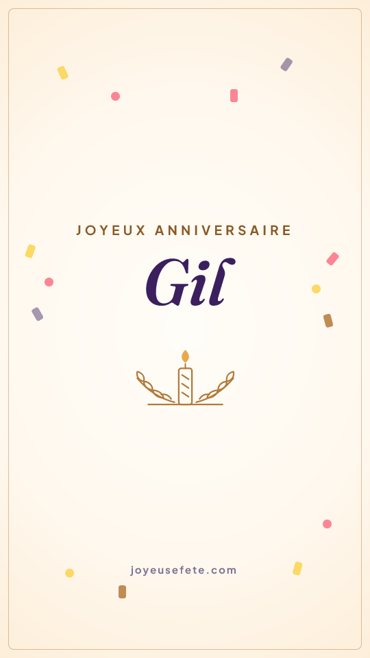 Image « Joyeux anniversaire Gil » au format story