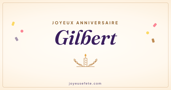 Image « Joyeux anniversaire Gilbert » au format large