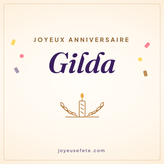 Image carrée « Joyeux anniversaire Gilda » pour WhatsApp