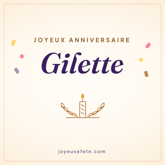 Image carrée « Joyeux anniversaire Gilette » pour WhatsApp