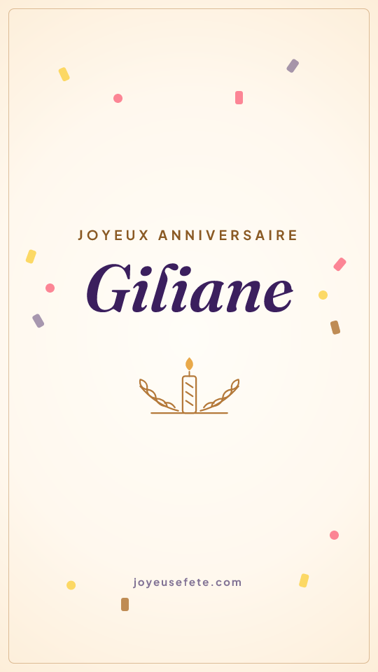 Image « Joyeux anniversaire Giliane » au format story