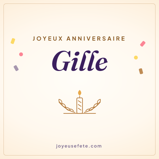 Image carrée « Joyeux anniversaire Gille » pour WhatsApp