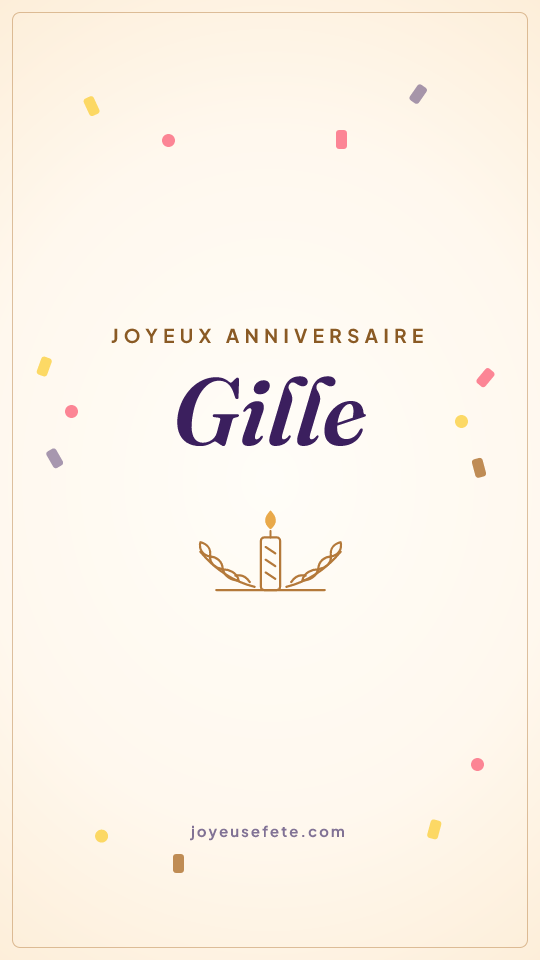 Image « Joyeux anniversaire Gille » au format story