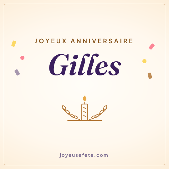 Image carrée « Joyeux anniversaire Gilles » pour WhatsApp