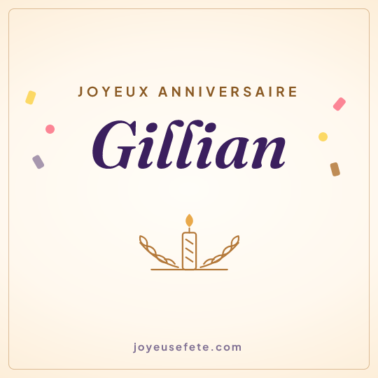 Image carrée « Joyeux anniversaire Gillian » pour WhatsApp