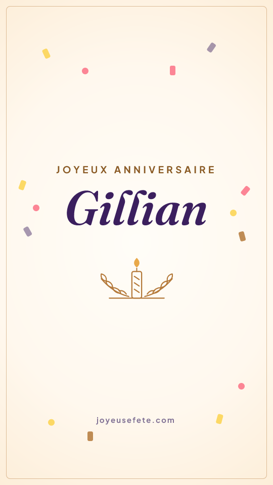 Image « Joyeux anniversaire Gillian » au format story