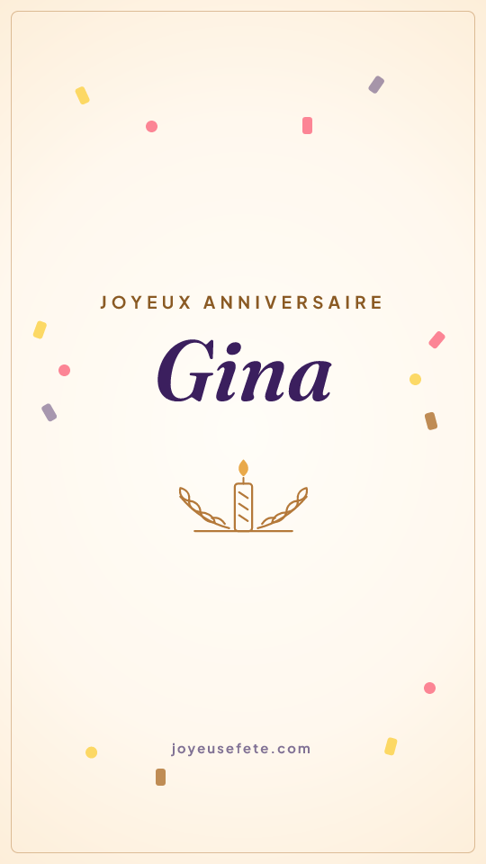 Image « Joyeux anniversaire Gina » au format story