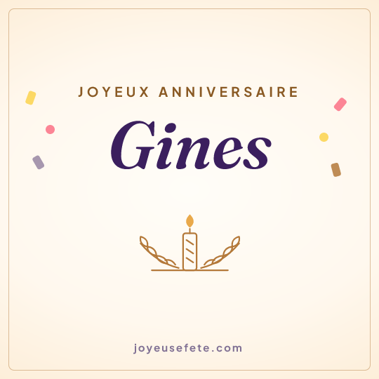 Image carrée « Joyeux anniversaire Gines » pour WhatsApp