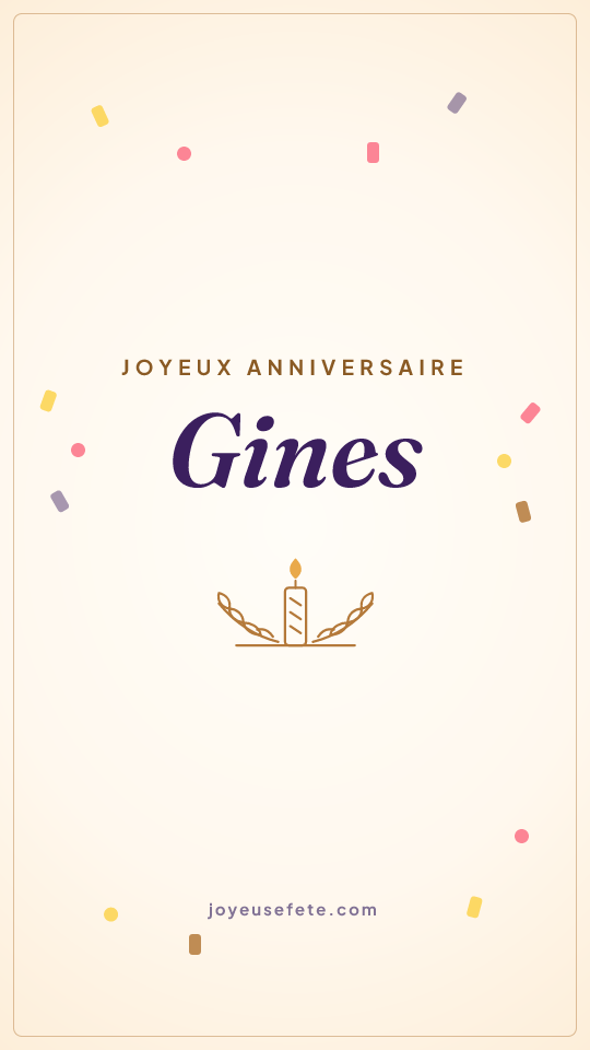 Image « Joyeux anniversaire Gines » au format story