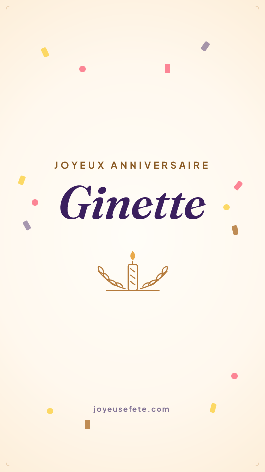 Image « Joyeux anniversaire Ginette » au format story