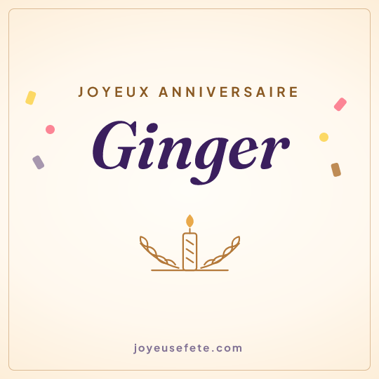 Image carrée « Joyeux anniversaire Ginger » pour WhatsApp