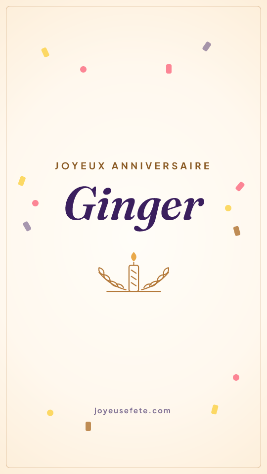 Image « Joyeux anniversaire Ginger » au format story