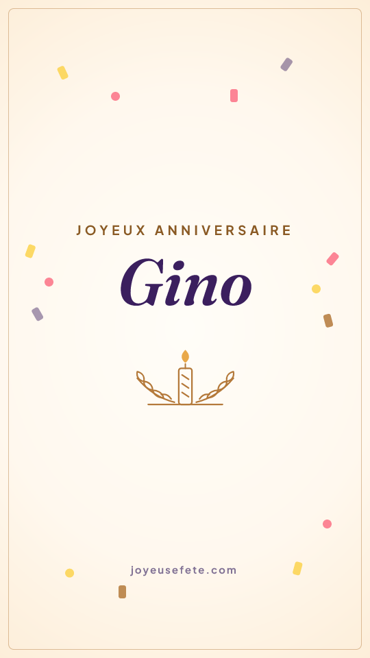 Image « Joyeux anniversaire Gino » au format story