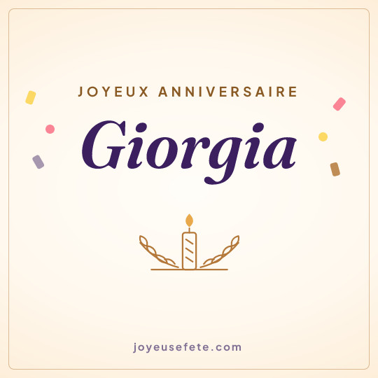 Image carrée « Joyeux anniversaire Giorgia » pour WhatsApp