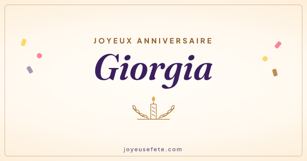 Image « Joyeux anniversaire Giorgia » au format large