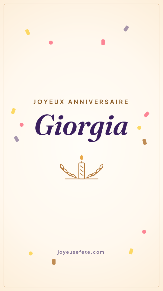 Image « Joyeux anniversaire Giorgia » au format story