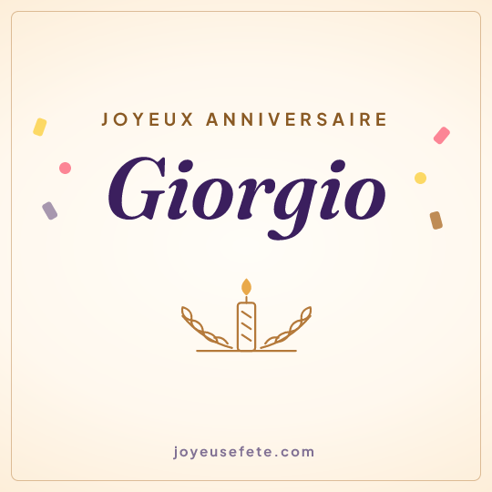 Image carrée « Joyeux anniversaire Giorgio » pour WhatsApp