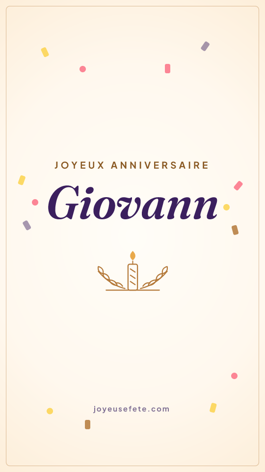 Image « Joyeux anniversaire Giovann » au format story