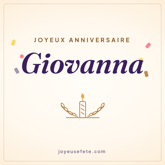 Image carrée « Joyeux anniversaire Giovanna » pour WhatsApp