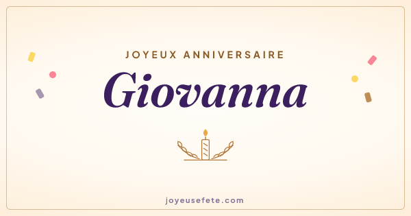 Image « Joyeux anniversaire Giovanna » au format large
