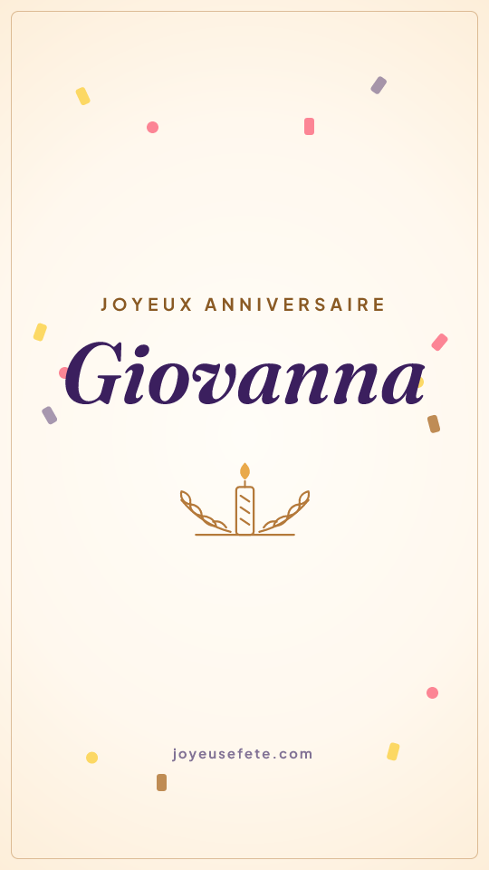 Image « Joyeux anniversaire Giovanna » au format story
